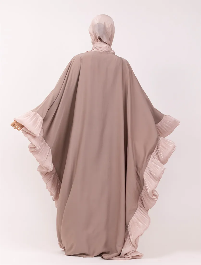 Pink Organza Trim Kaftan
